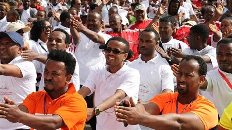 Thousands Walk On Ethiopia Car Free Day Bbc News