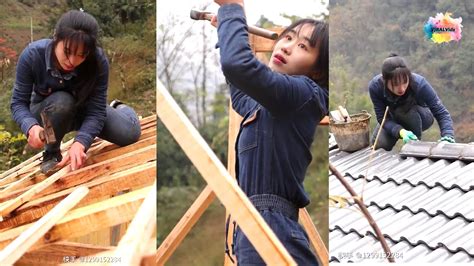 Unbelievable Young Woman Builds Her Own Wooden Cabin Youtube