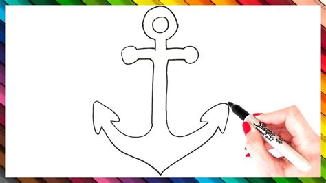 How To Draw An Anchor Step By Step Anchor Drawing Easy Youtube