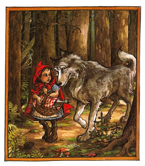 Wolf Eats Little Red Riding Hood And Her Grandmother From Little Red Riding Hood