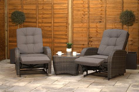 Reclining Rattan Bistro Set With Rocking Armchairs Free Delivery Garden Centre Shopping