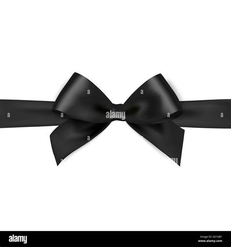 Shiny Black Satin Ribbon On White Background Vector Black Bow Black