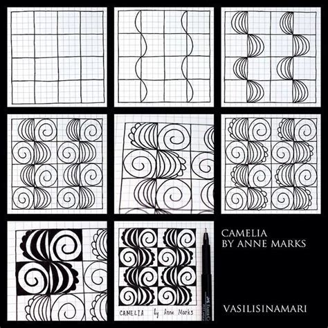 Easy zentangle patterns for beginners. Postup | Zentangle patterns, Zentangle, Zentangle drawings