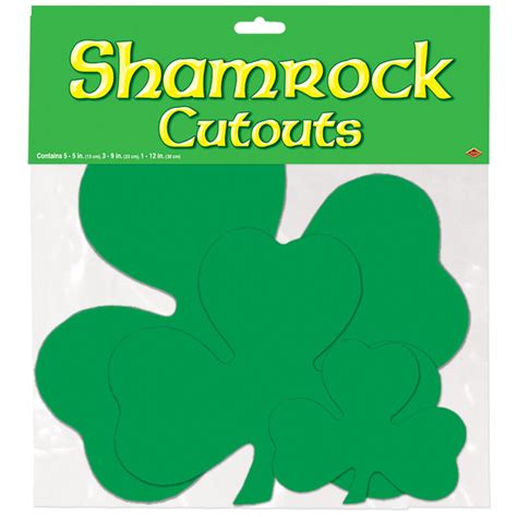 Shamrock Cut Outs Assorted Sizes Ireland St Patricks Day