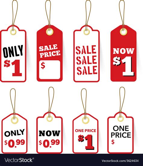Retail Sale Tags Price And One Price Label Vector Image