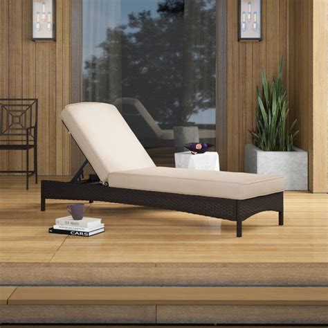 This one, for example, is upholstered with genuine bonded leather awash in a dark brown finish for a sleek and clean look. Mercury Row Belton Reclining Chaise Lounge with Cushion ...