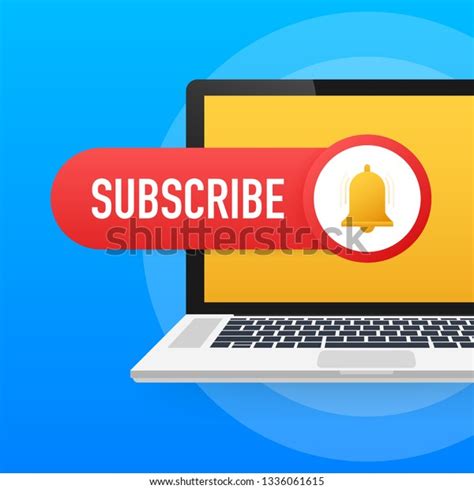 Subscribe Button Template Notification Bell On Stock Vector Royalty