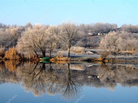 Beautiful River Sunny Winter Morning — Stock Photo
