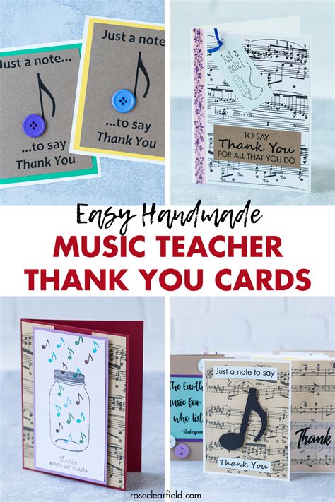 Easy Handmade Music Teacher Thank You Cards • Rose Clearfield