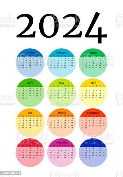 Ilustración De Calendario Para 2024 Aislado Sobre Fondo Blanco Y Más
