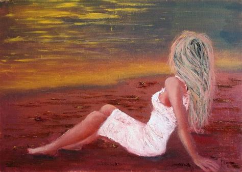 Hot Sunset Beach Painting Painting Original Paintings Oil