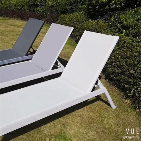 Aluminum Stackable Sun Lounge Chair Sun Bed Pool Loungers Beach Sunbed