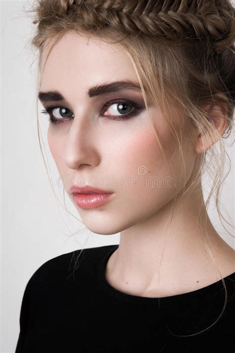 Beautiful Female Model with Smoky Eyes Stock Image - Image of eyes ...