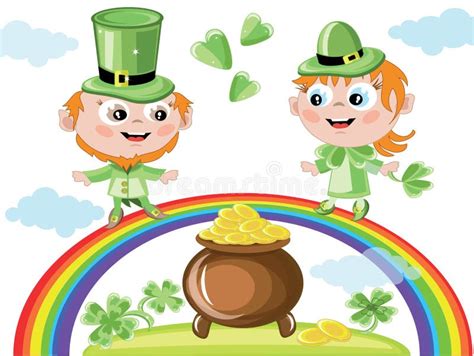 Leprechauns With A Gold Pot Stock Vector Illustration Of Gold Celtic