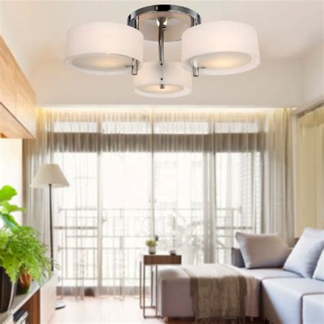 Feather light shade ceiling pendant round modern bedroom night lights. Living Room Ceiling Lights: Amazon.com