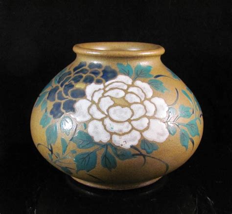 Japanese Vintage Pottery Rare Tea Dust Glazed Vase By Famous Okada