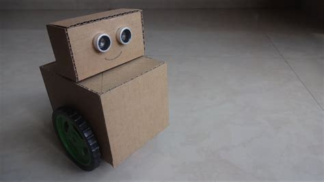 Cute Cardboard Robot Arduino Uno Obstacle Avoiding Youtube