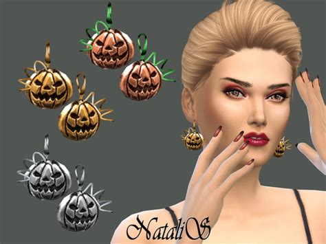 Halloween Pumpkin Earrings By Natalis At Tsr Sims 4 Updates