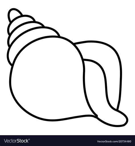 Animal Shell Icon Outline Style Royalty Free Vector Image