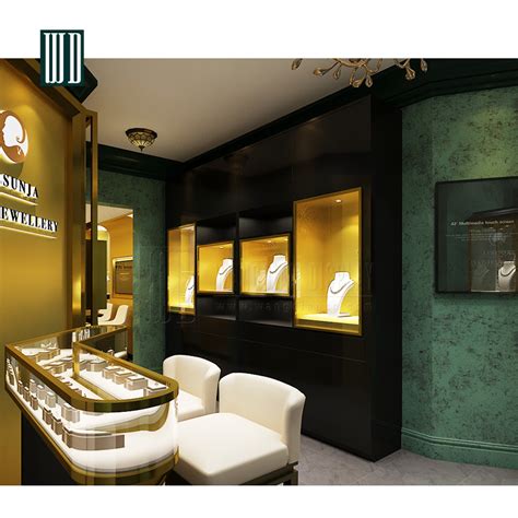 Luxury Gold Jewelry Showcase Design Shop Decoration Display Jewellery