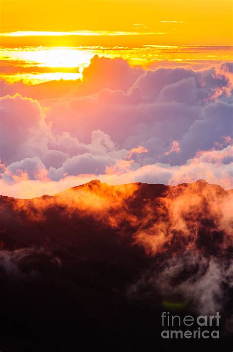 Clouds At Sunrise Over Haleakala Crater Maui Hawaii Usa Photograph By