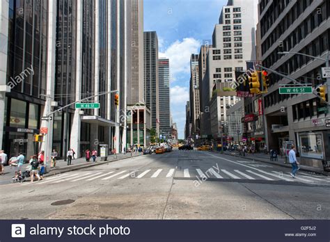 New York City Intersection With Traffic Lights Empty