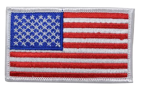 American Flag White Border Iron On Appliqueembroidered Patch