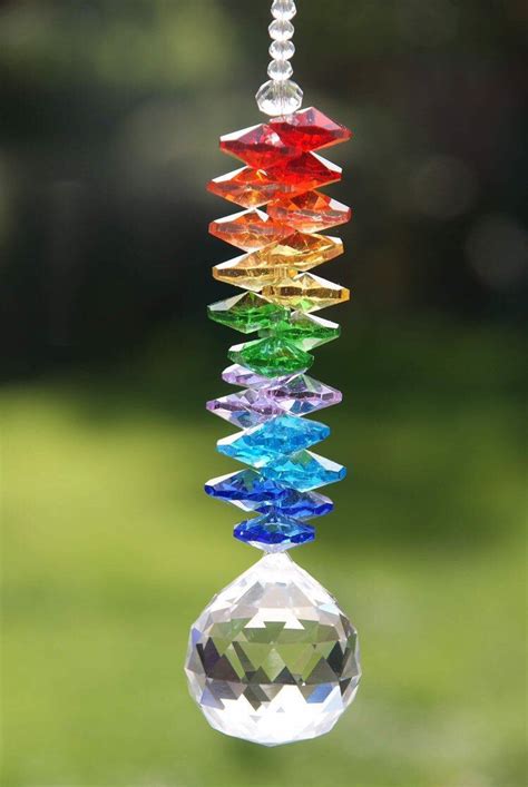 Crystal Suncatcher Rainbow Maker Hanging Prism Feng Shui Etsy