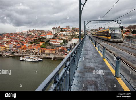 Portugal City Of Porto Oporto Cityscape From The Dom Luis I Bridge
