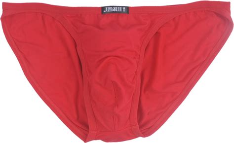 Jinshi Mens Bamboo Fiber Sexy Bikini Briefs L Red Uk Clothing