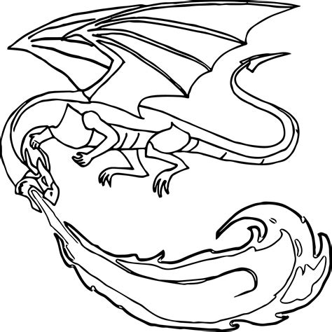 Awesome Dragon Fire Coloring Page Coloring Pages Fire Dragon