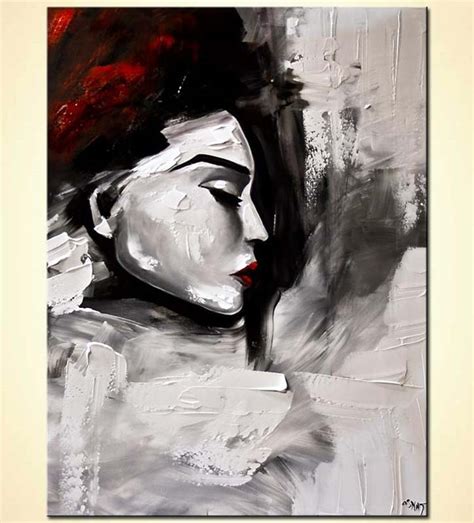 Painting Woman Head Laying On Bed Sleep Female 5997