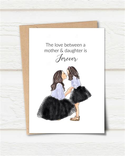 Printable Card The Love Between A Mother And Daughter Is Forever Mothers Day Card Birthday