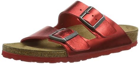 Galleon Birkenstock Women´s Arizona Metallic Red Leather Sandals 38 N