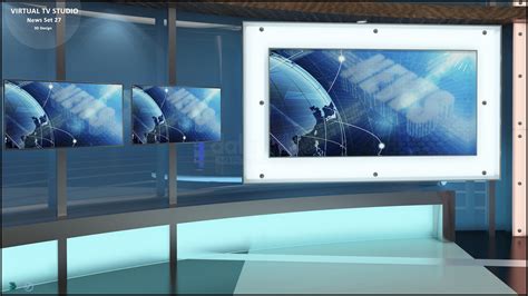Virtual Tv Studio News Set 27 Datavideo Virtual Set Royalty Free 4k