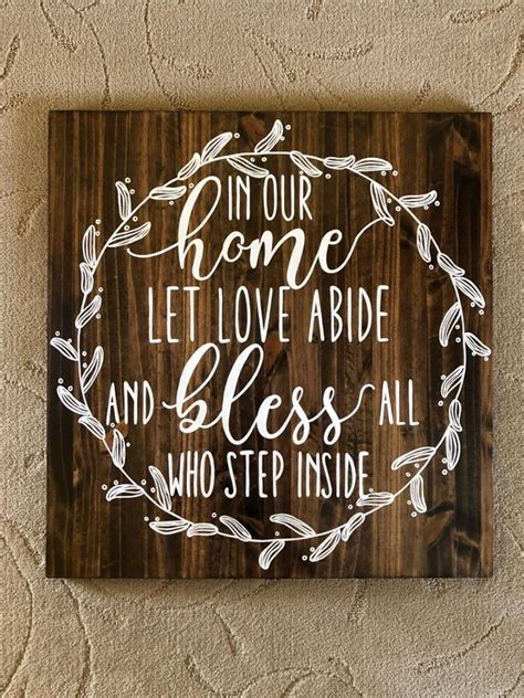 In Our Home Let Love Abide Bless All Who Step Inside Laurel Wreath
