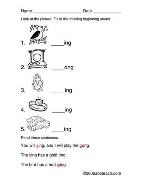 Worksheet Beginning Sound Ng Words By Abcteach Teaching Resources
