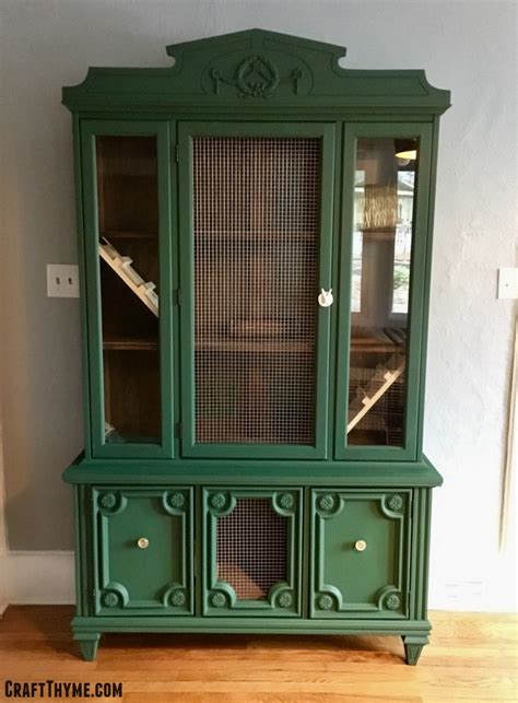 It's made mostly for outdoors and for breeding rabbits for commercial purpose but you can repurpose it of course, make just one part or make it bigger for one bunny. Make a Indoor Rabbit Hutch From a China Cabinet • Craft Thyme