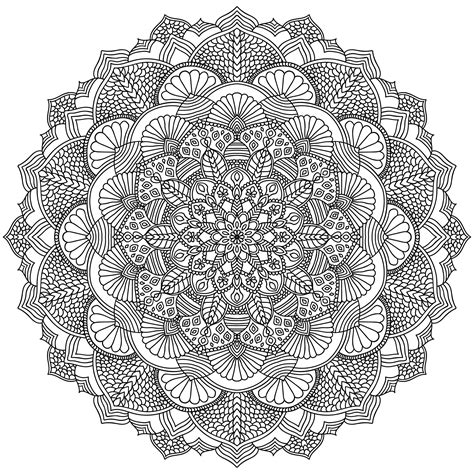 Intricate Black Mandala - Mandalas Adult Coloring Pages