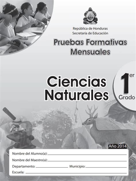 Prueba Formativa Ciencias Naturales Primer Grado 📖 Libros Honduras