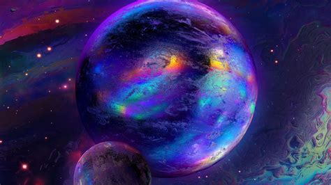 Spheres 4k Wallpaper Cosmos Nebula Colorful Glowing Rainbow Space