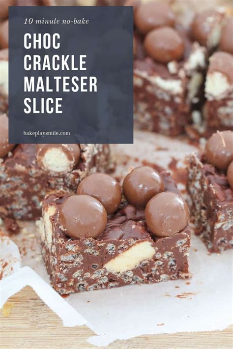 Chocolate Crackle Malteser Slice Recipe Chocolate Crackles