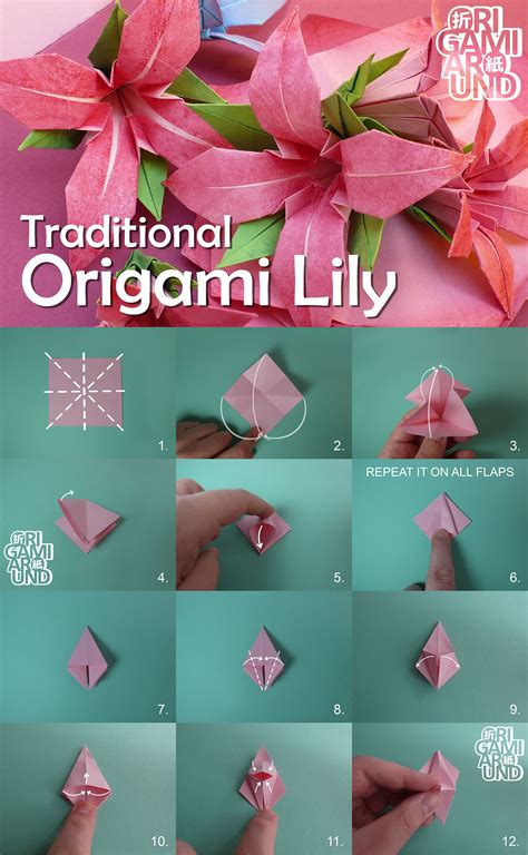 How To Fold A Traditional Origami Lily Origamiaround On Patreon Origami Lily Easy Origami