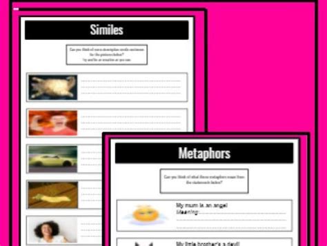 Amazing Similes And Metaphors Worksheet Teaching Resources