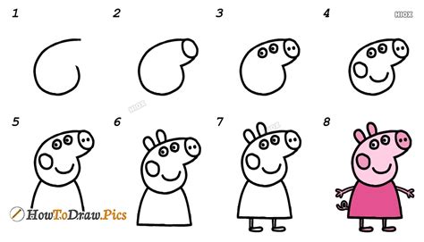 How To Draw Peppa Pig Step By Step Images