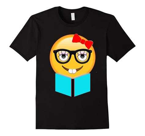 Female Nerd Bookworm With Glasses Emoji T Shirt Art Artvinatee
