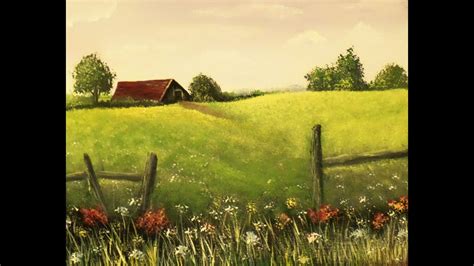 How To Paint An Easy Farmhouse Landscape With Acrylic Paint Lesson 3