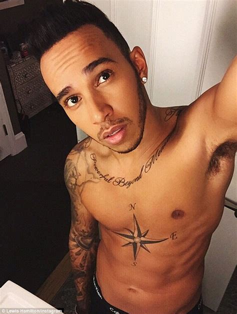 Shirtless Lewis Hamilton Poses For Selfie Before Attending Met Gala In Nyc Daily Mail Online