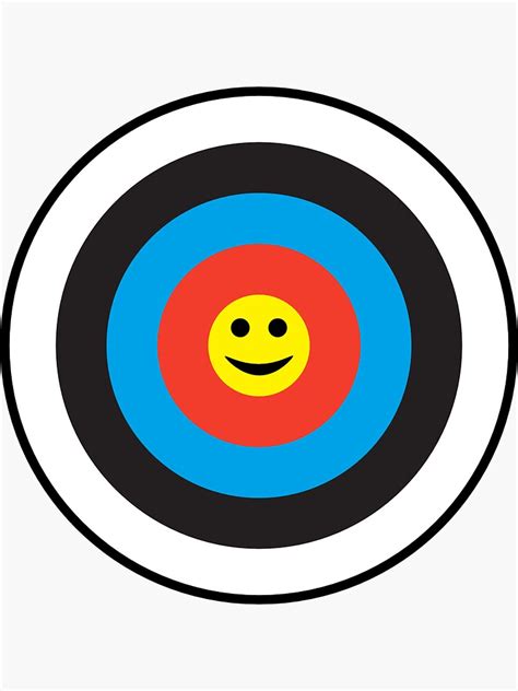 Little Smiley Face Archery Target Emoji Bullseye Sticker For Sale By