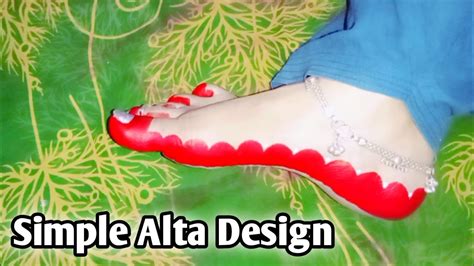 simple alta design on full feet 🐾 alta kaise lagaye alta design by priya designer youtube